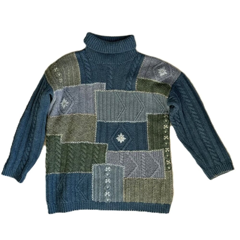 Express Vintage C.IE Internationale 80's-90's Hand Knit Wool Sweater Size S